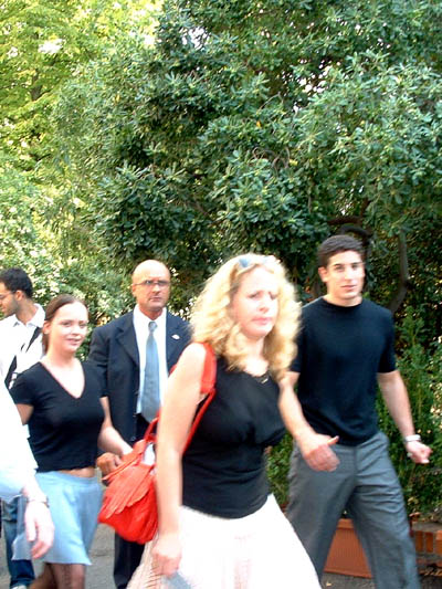 Cristina Ricci e Jason Biggs dopo la conferenza stampa di 'Anything Else'